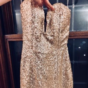 TOBI gold glittery mini dress
